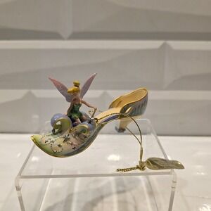 Bradford Exchange Disney Once Upon A‎ Slipper Ornament Tinker Bell Green Shoe